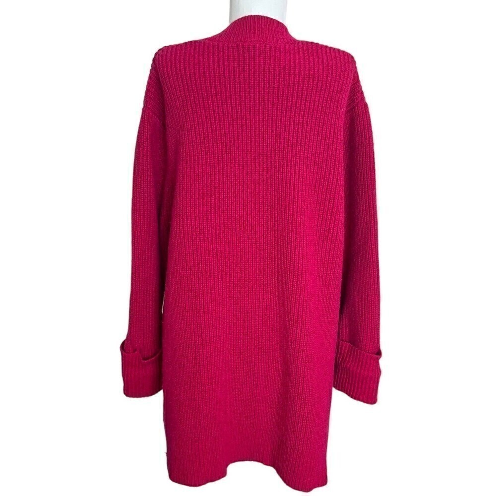 Athleta Shasta Wool Sweater V Neck Oversized chunky cabincore Size XL Pink - Picture 5 of 13